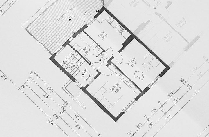 An architectural floor plan drawing