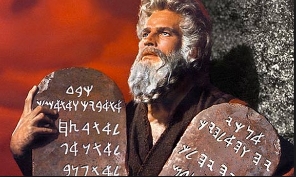 Figure 6.2. Charlton Heston as Moses. Are the tablets of stone an educational technology? (See Selwood, 2014, for a discussion of the possible language of the Ten Commandments) Image: Allstar/Cinetext/Paramount